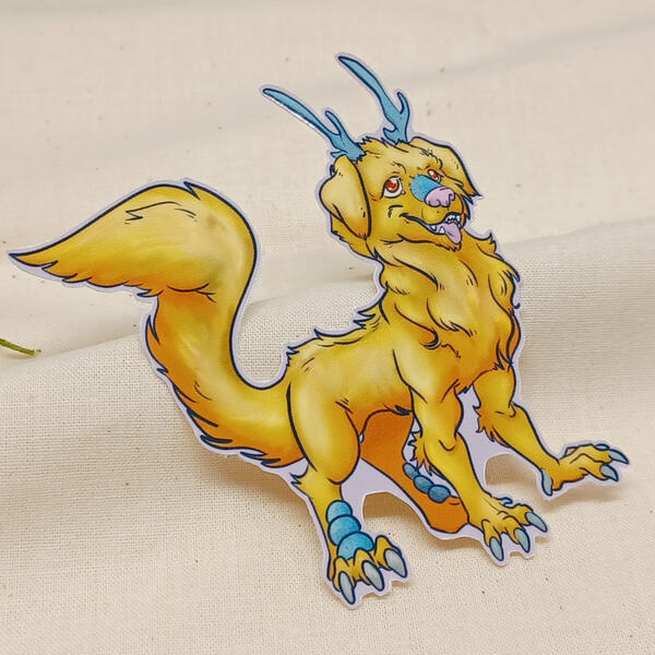 Summer Inspired Dragon Sticker - Gloss Summer Inspired Dragon Sticker - Gloss