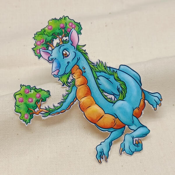 Spring Inspired Dragon Sticker - Gloss Spring Inspired Dragon Sticker - Gloss
