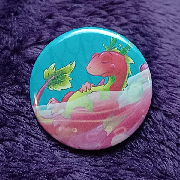 Grape Juice Dragon - Medium (1.45in) Button Pin Grape Juice Dragon - Medium (1.45in) Button Pin